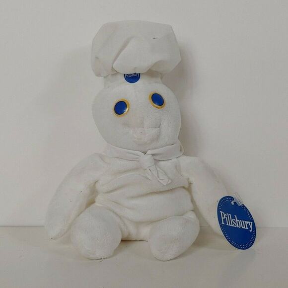 Vintage PILLSBURY MINI DOUGHBOY 5" BEANIE BEAN BAG PLUSH 1997 WITH TAG - Picture 1 of 5